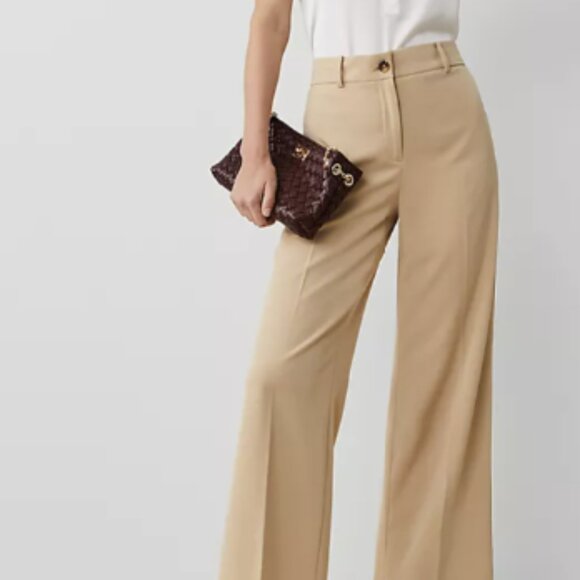 Ann Taylor Pants - Ann Taylor The Perfect Wide-Leg Pant Baguette Beige NWOT Size 6